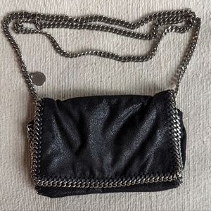 stella mccartney falabella crossbody chain bag purse black